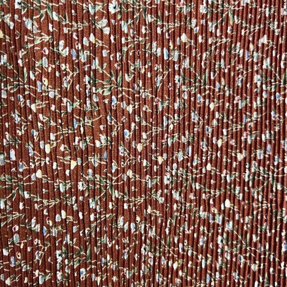 NWT Mikarose Ditzy Floral Accordian Pleat Long Sleeve Midi Dress V-Neck Plus 2X - Picture 9 of 9